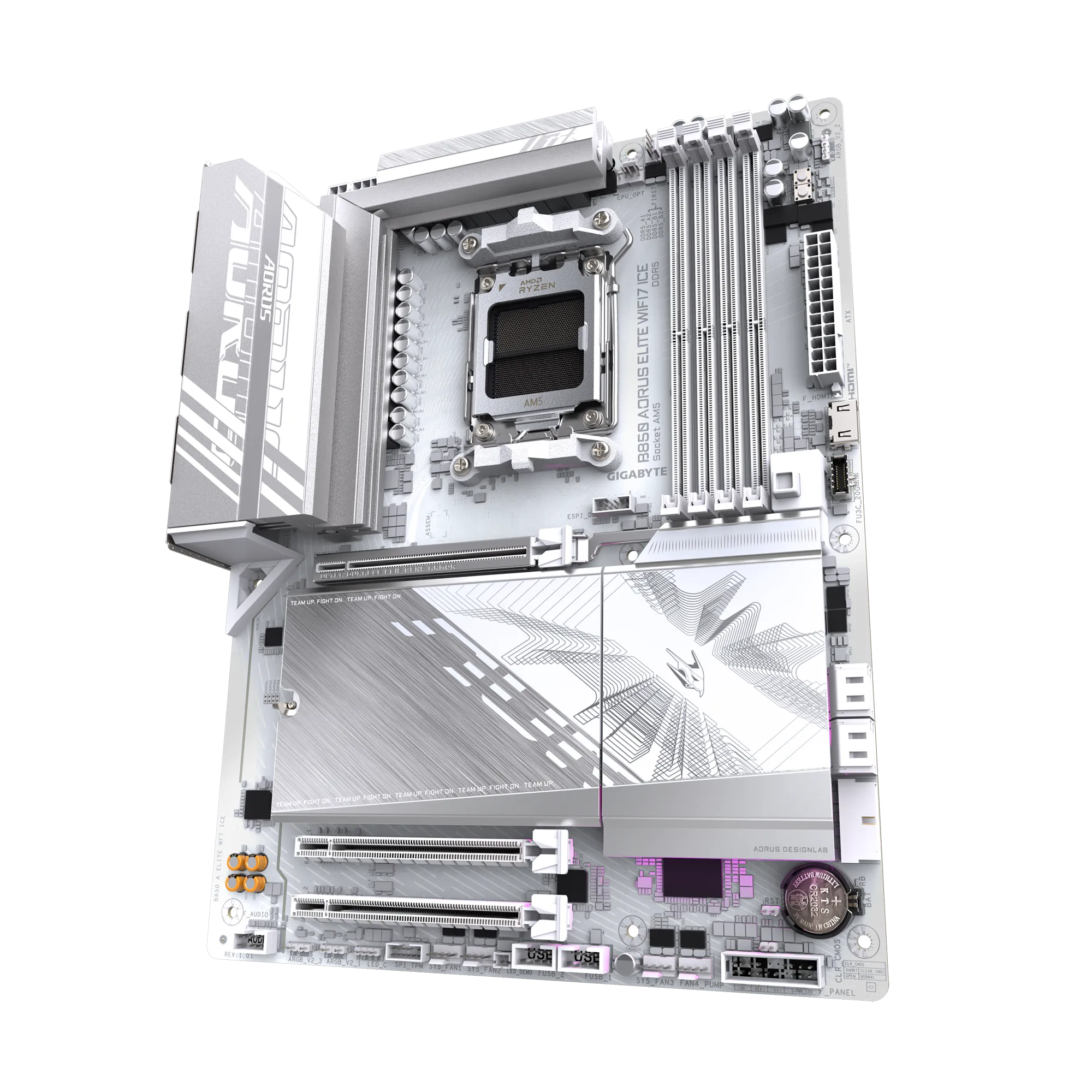 Placa Madre Gigabyte B850 AORUS ELITE WiFi7 ICE – AM5 / DDR5 / PCIe 5.0 / Wi-Fi 7 / ATX vista 3