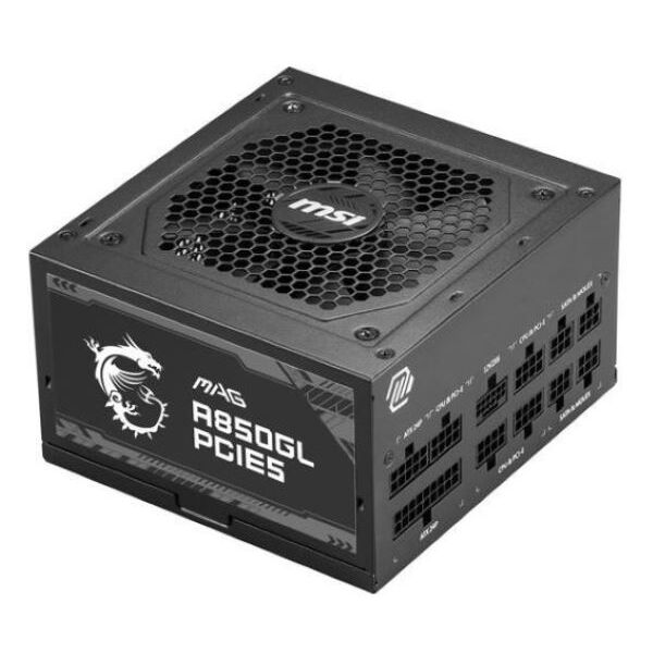 Fuente de Poder MSI MAG A850GL PCIE5 850W 80 Plus Gold ATX Modular vista 1
