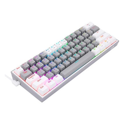 Teclado Gamer Redragon FIZZ K617 RGB – Mecánico 60%, Switch Red, Hall Effect, Hyperpolling 8K, Inglés – Grey/White - Vista 3