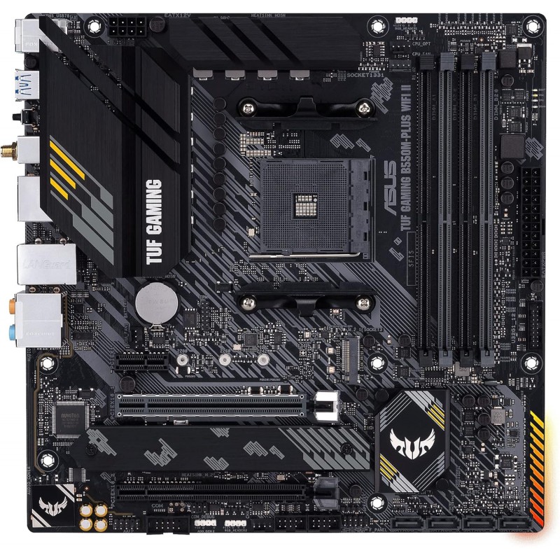 Placa Madre ASUS TUF Gaming B550M-PLUS WiFi II AMD AM4 mATX, PCIe 4.0, WiFi 6 y LAN 2.5 Gb vista 3