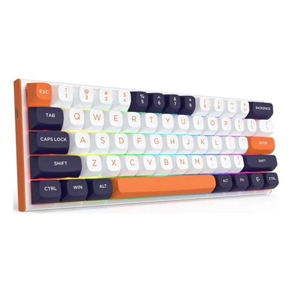 Teclado Gamer Redragon FIDD K683WBO-RGB-M – Mecánico 60%, Switch Magnético Pink, 8000Hz, RGB, USB-C, Inglés – Blanco/Negro - Vista 2
