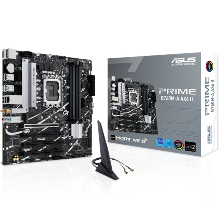 Placa Madre ASUS PRIME B760M-A AX6 II DDR5 LGA 1700 WiFi 6 M.2 Micro ATX vista 1
