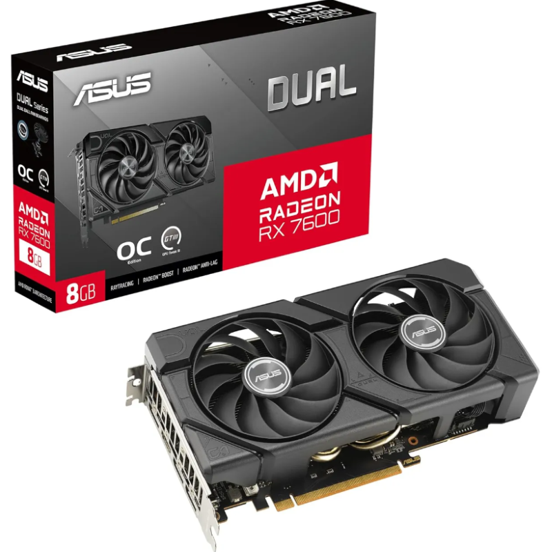 Tarjeta de Video ASUS Dual Radeon RX 7600 EVO OC 8GB GDDR6
