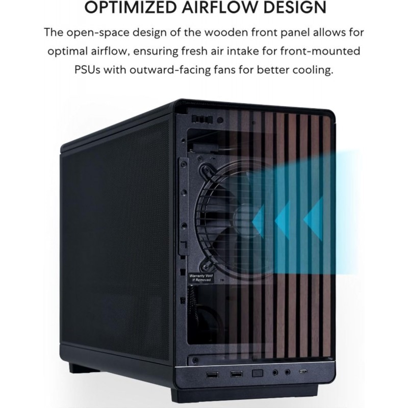 Gabinete Lian Li A3 Glass Micro-ATX Negro vista 4