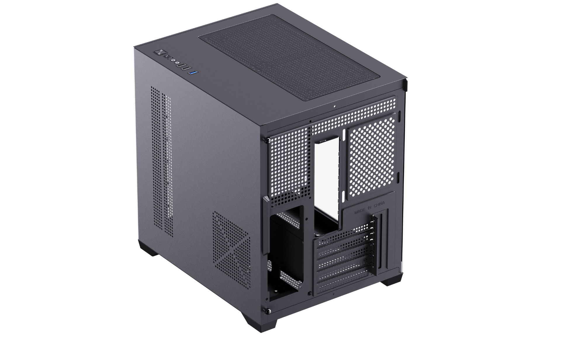 Gabinete HEX GAMING Crystal Cube ARGB mATX – Negro vista 2