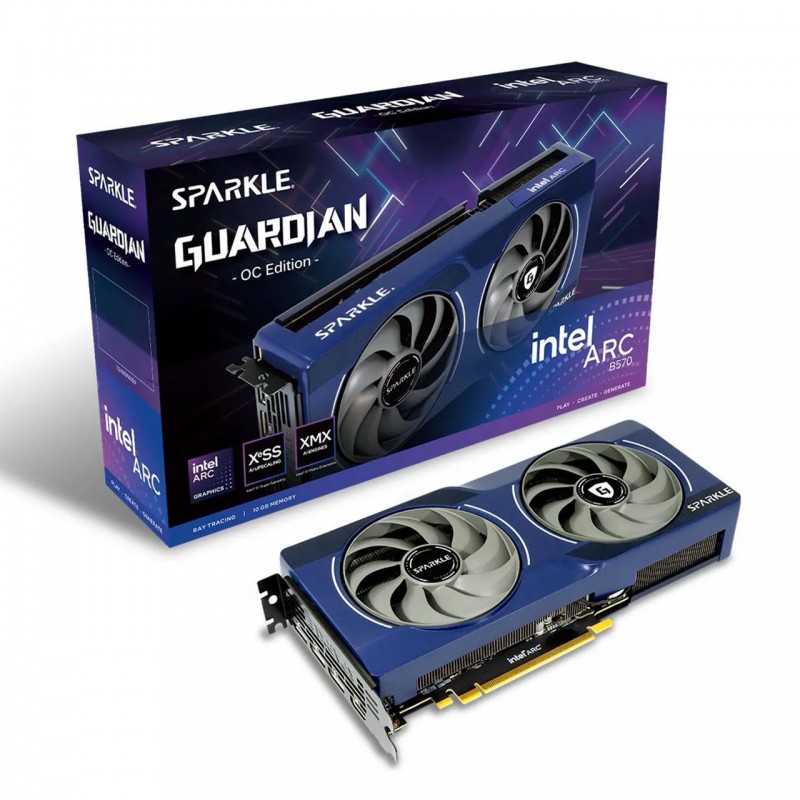 Tarjeta de Video Sparkle Intel Arc B570 Guardian OC 10GB GDDR6 PCIe 4.0 vista 1