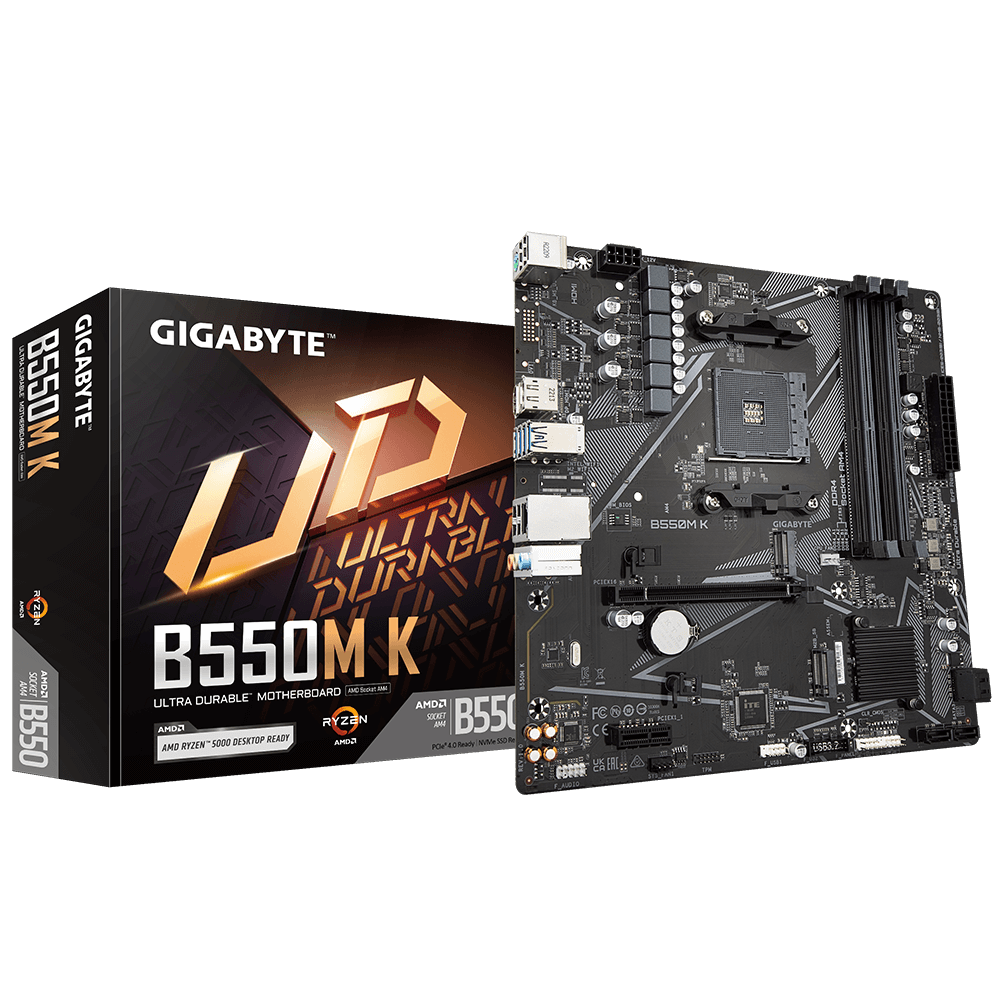 Placa Madre Gigabyte B550M K AM4 Micro-ATX DDR4 PCIe 4.0 M.2