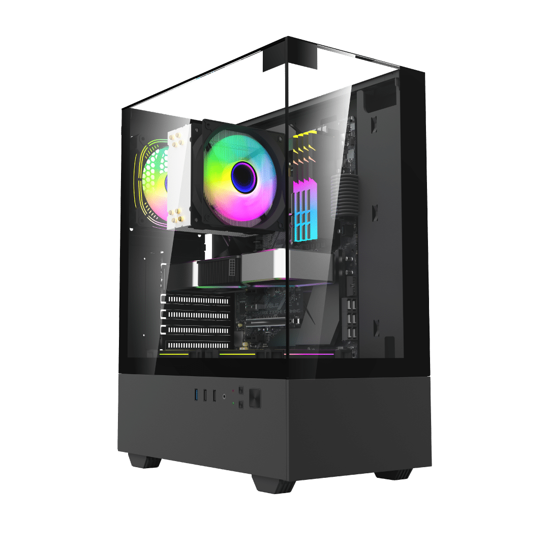 Gabinete Mlogix View Max 270 WC ATX Vidrio Templado RGB