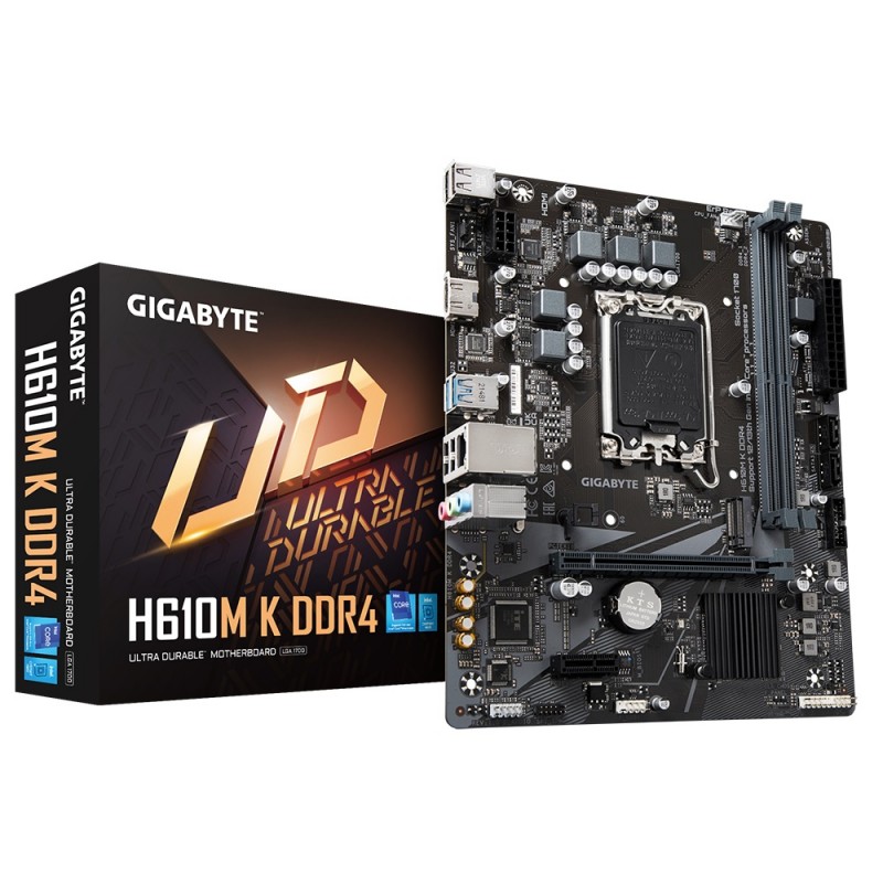 Placa Madre Gigabyte H610M-K D4 Micro ATX LGA1700 PCIe 4.0 vista 1