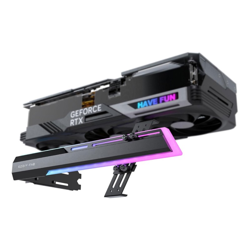Soporte GPU Estabilizador EZDIY-FAB ARGB Negro vista 1