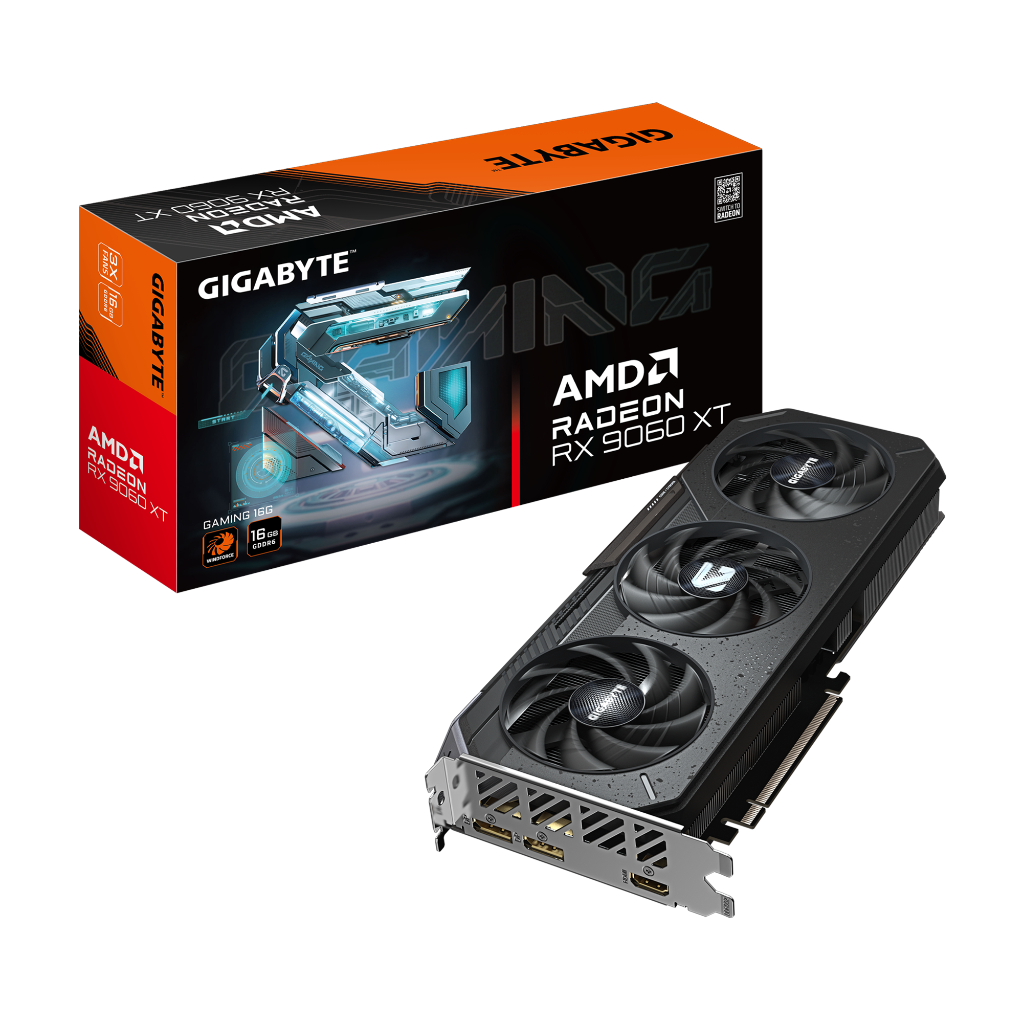 Tarjeta de Video Gigabyte AMD Radeon RX 9060 XT GAMING 16GB GDDR6 [GV-R9060XTGAMING-16GD]