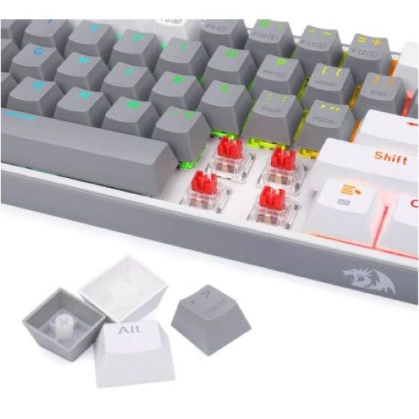 Teclado Mecánico Redragon Fizz Pro Grey/White RGB Wireless K616-RGB GW - Vista 2
