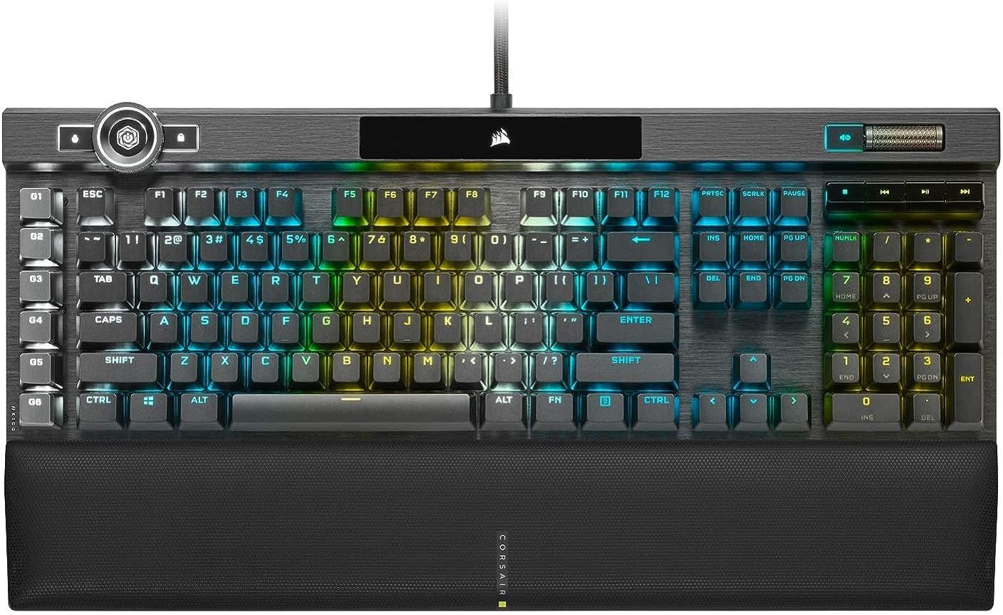 Teclado Gamer Corsair K100 RGB — OPX Optical-Mechanical, 8000Hz, Macro Keys, Negro vista 1