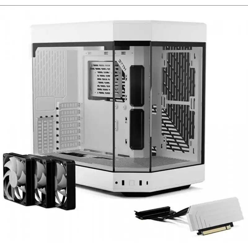 HYTE Y60 WHITE / WHITE (2022) ATX CASE 3X 120mm Fan Riser Cable PCIe 4.0 Included Aesthetic CS-HYTE-Y60-R1-WW