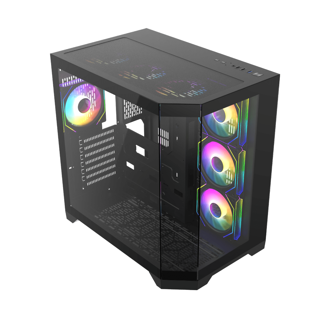 Gabinete Mlogix Tesseract ATX ARGB Vidrio Templado vista 4