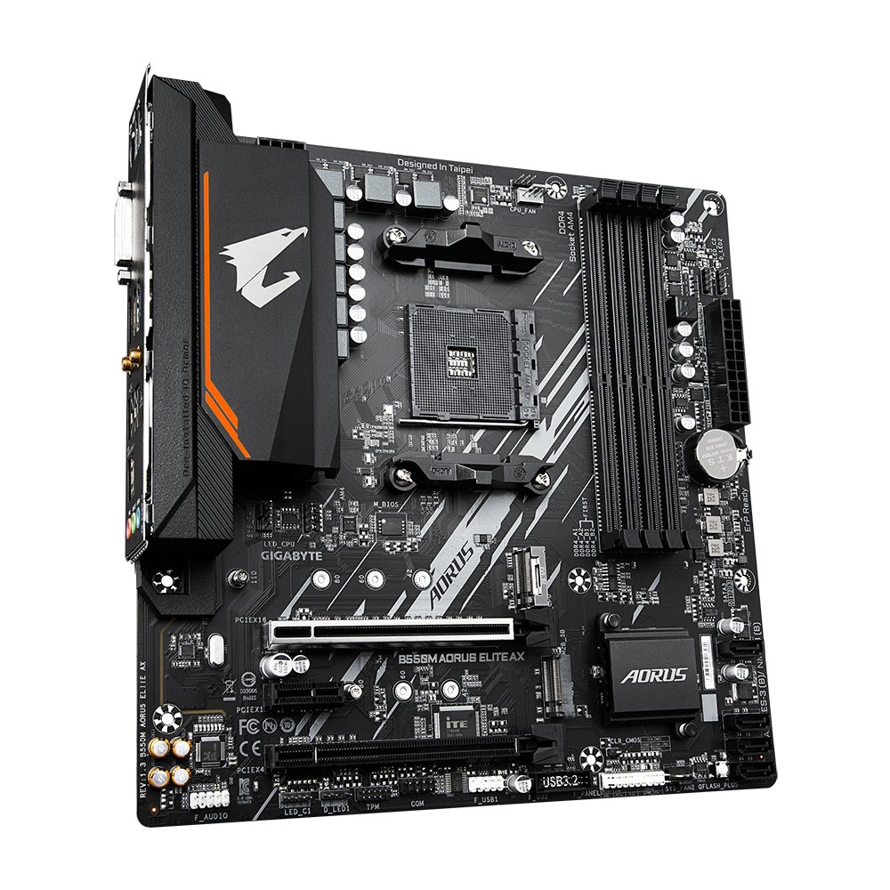 Placa Madre B550m Aorus Elite AX Micro ATX AM4 - Vista 2