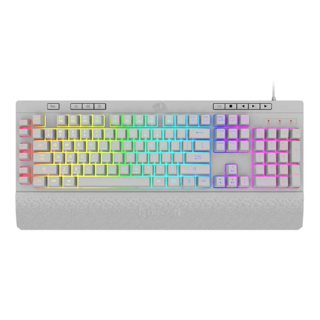 Teclado Gamer - Redragon Shiva K512W-RGB  - 100% FullSize (QWERTY + Numérico) - RGB - USB 2.0 - Español - Blanco