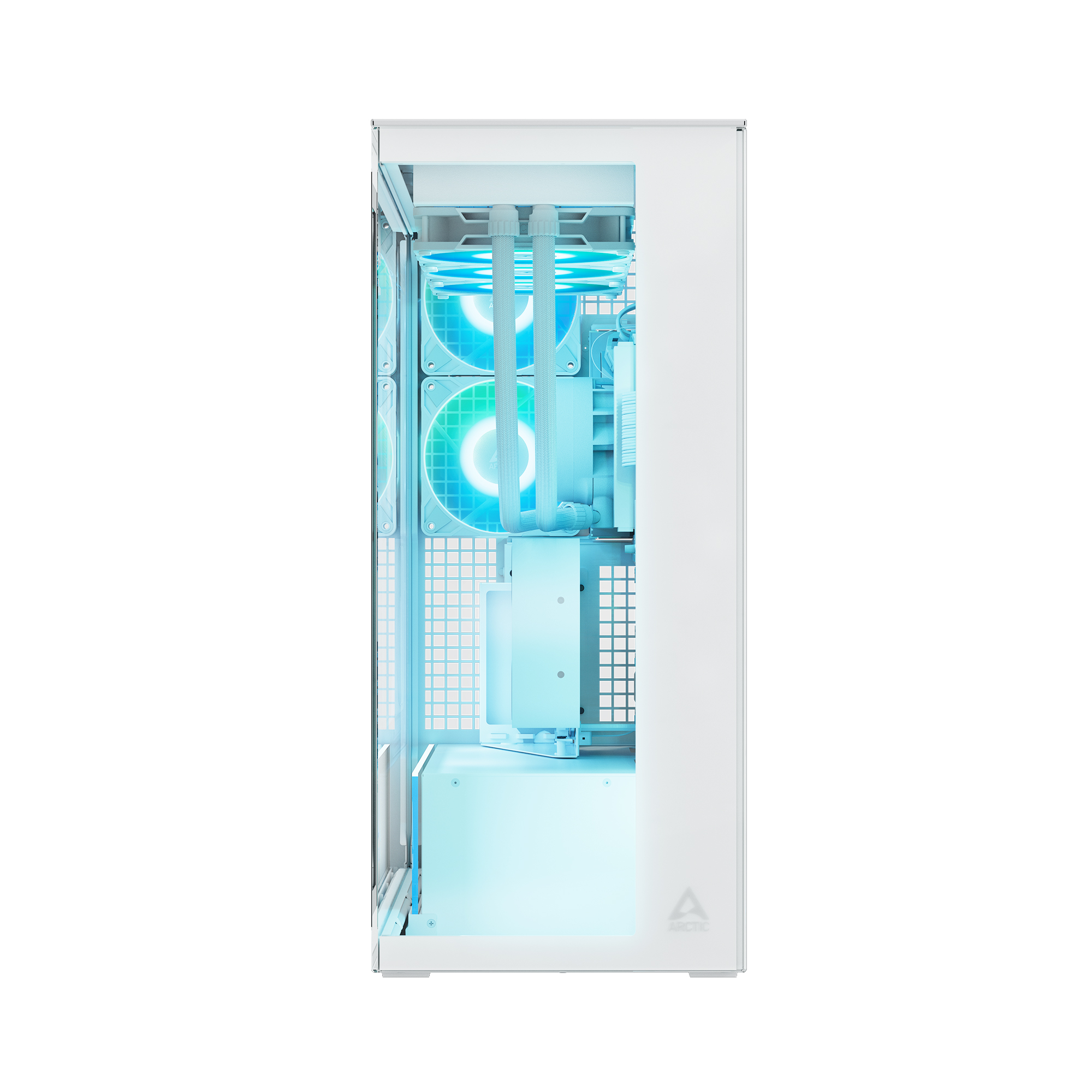 Gabinete ARCTIC Xtender VG White Clear Glass E-ATX | GPU Vertical + 420mm vista 3