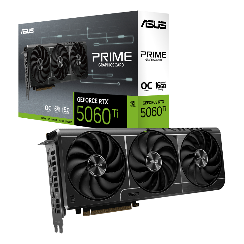 Tarjeta de Video ASUS Prime GeForce RTX 5060 Ti OC 16GB GDDR7 PCIe 5.0