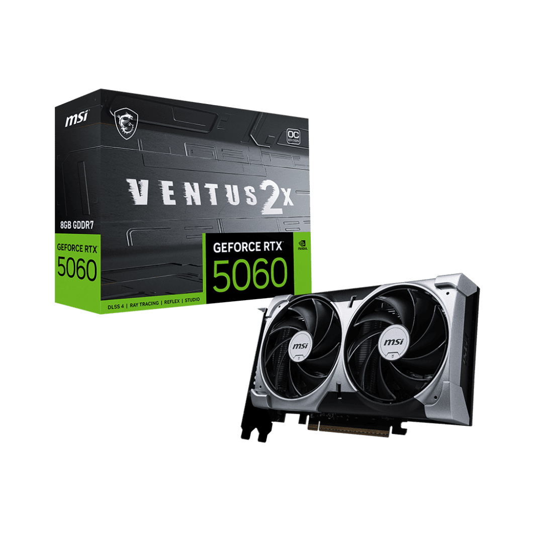 Tarjeta de Video MSI GeForce RTX 5060 Ventus 2X OC 8GB GDDR7 PCIe 5.0