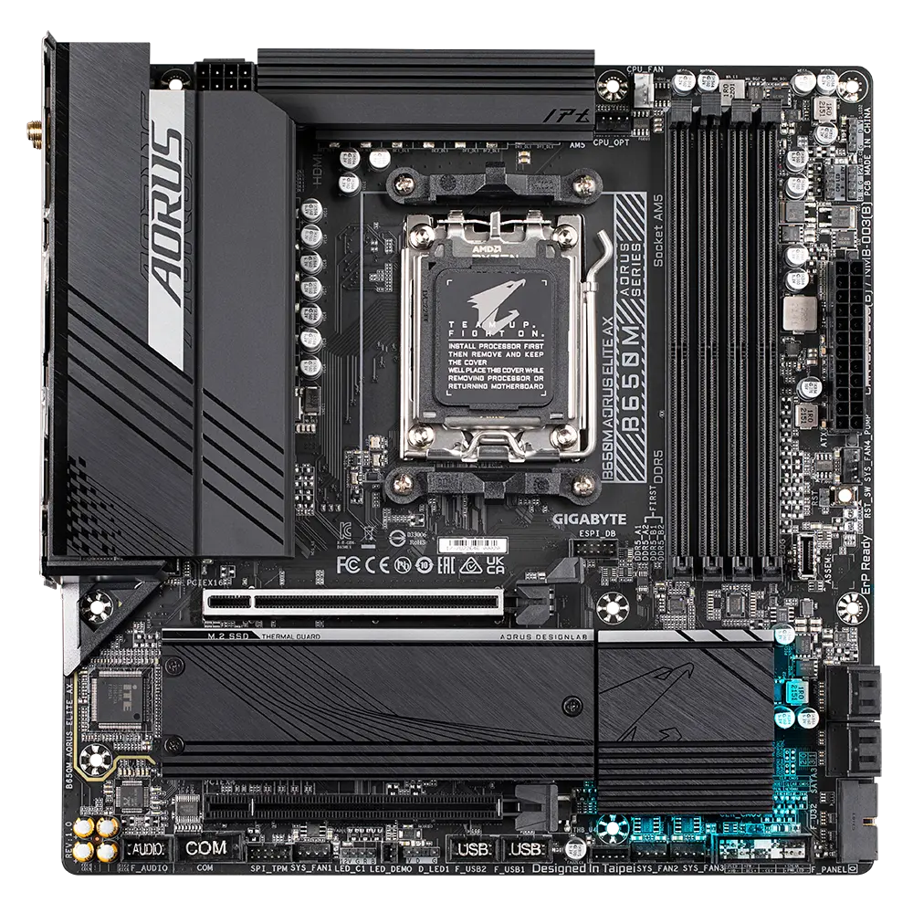Placa madre B650M AORUS ELITE AX SOCKET AM5 vista 2