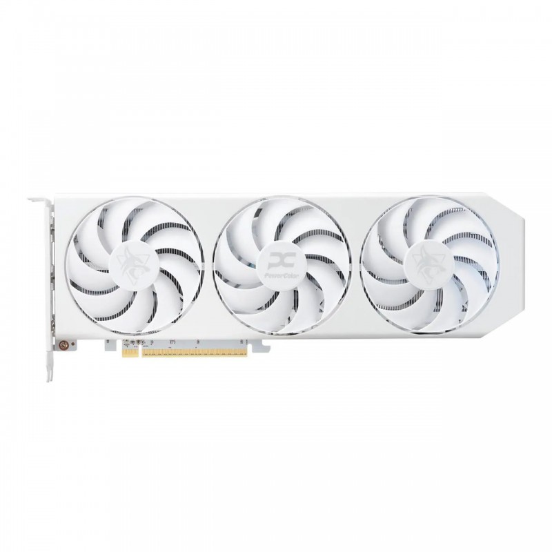 Tarjeta de Video PowerColor RX 9060 XT Hellhound Spectral White 16GB GDDR6 Triple Fan PCIe 5.0 vista 2