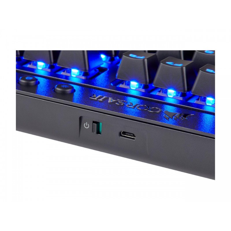 CORSAIR K63 Teclado Inalámbrico Mecánico para Gaming en español con Retroiluminación Azul LED Cherry MX Red CH-9145030-SP - Vista 4