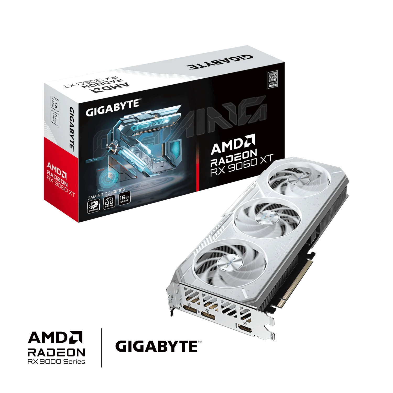 Tarjeta de Video Gigabyte Gaming OC ICE Radeon RX 9060 XT 16GB GDDR6 PCIe 5.0
