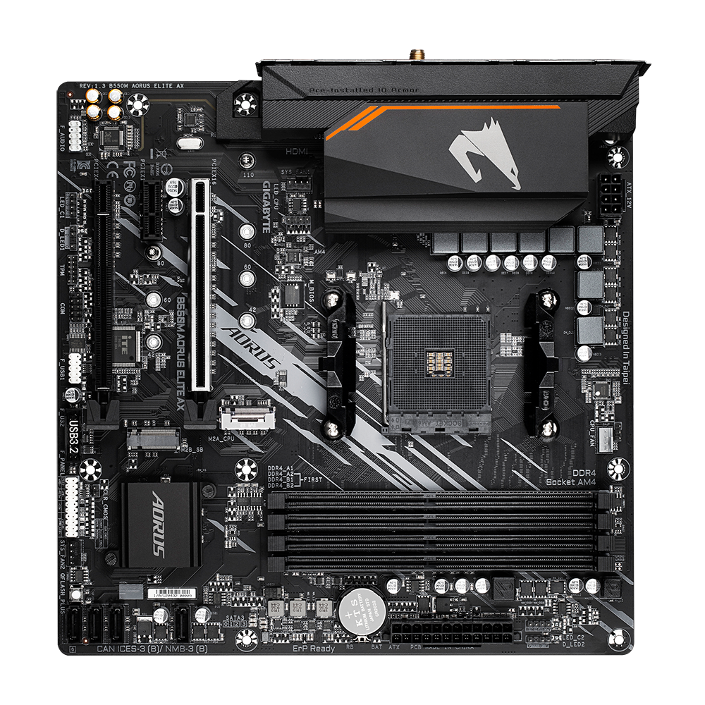 Placa Madre B550m Aorus Elite AX Micro ATX AM4 - Vista 3