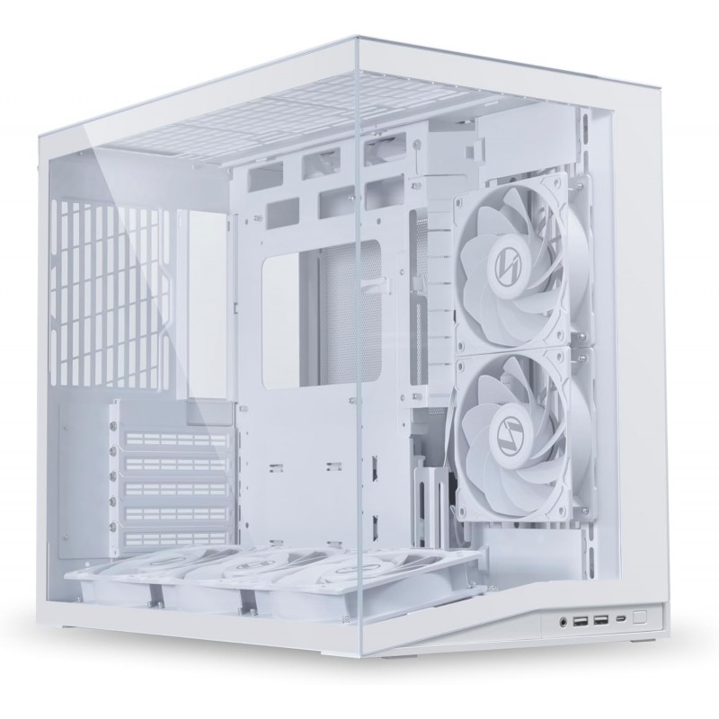 Gabinete Lian Li O11D Mini V2 Flow ATX Blanco con 5 Ventiladores vista 2