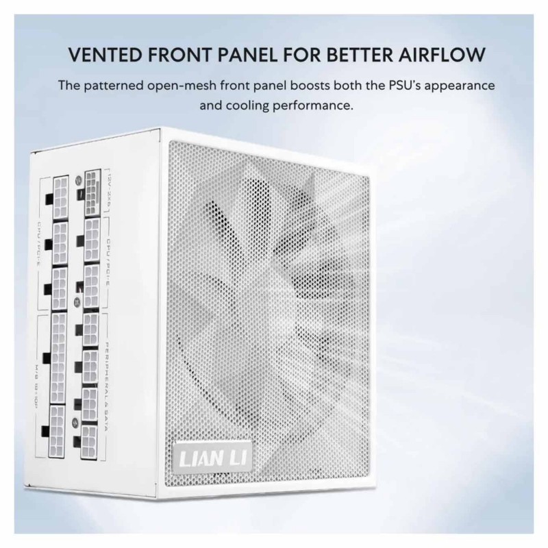 Fuente de Poder Lian Li SX1200P 1200W 80+ Platinum Modular Blanca vista 2