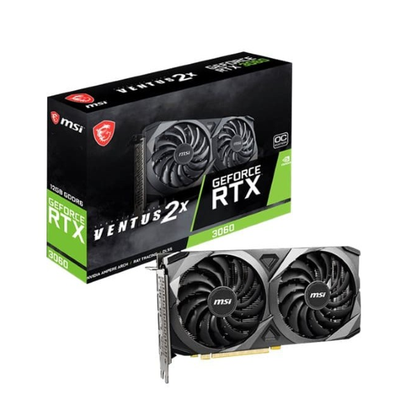 Tarjeta de Video MSI GeForce RTX 3060 VENTUS 2X 12GB OC — Dual Fan, Ray Tracing, DLSS vista 1