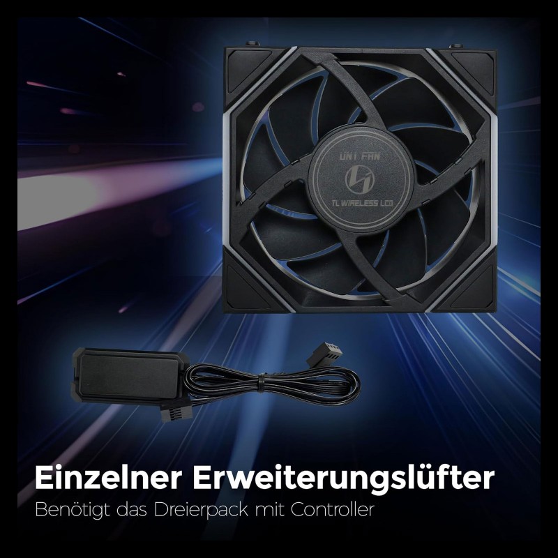 Ventilador Lian Li TL 120mm Wireless LCD Negro vista 5