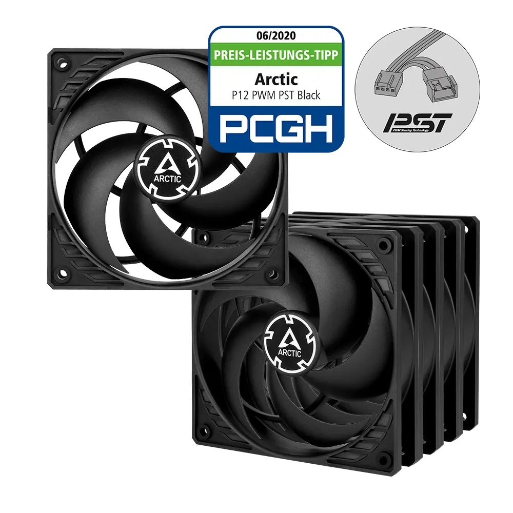 Pack 5 Ventiladores 120mm ARCTIC P12 PWM PST Black (ACFAN00137A) vista 1
