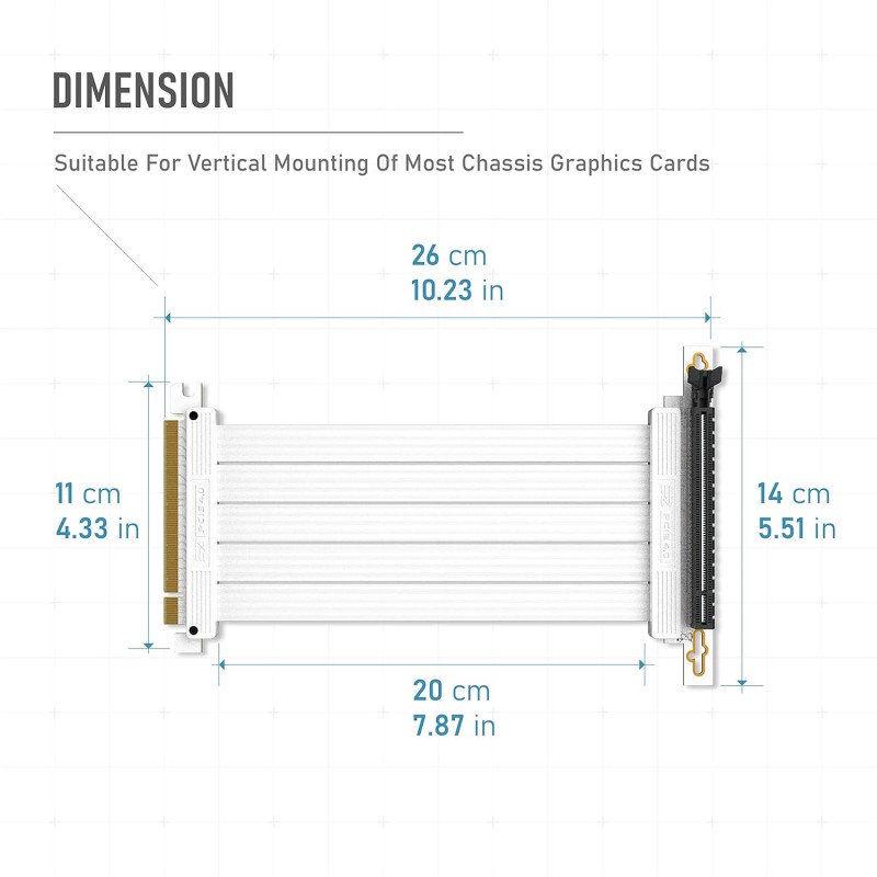 Cable Riser EZDIY-FAB PCIe 4.0 20cm Flexible Blanco vista 4