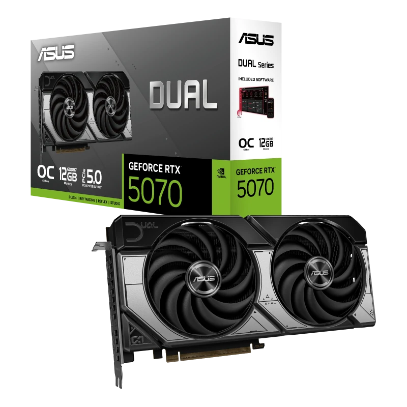 Tarjeta de Video ASUS Dual GeForce RTX 5070 OC 12GB GDDR7 PCIe 5.0