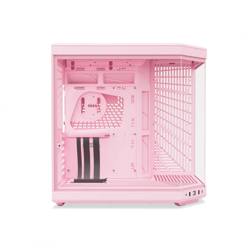 Gabinete HYTE Y70 Strawberry Milk ATX con Riser PCIe 4.0 vista 3