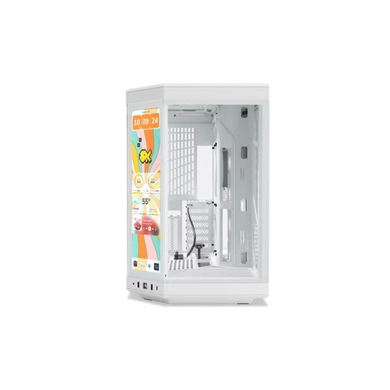HYTE Y70 Snow White LCD 14.9" 2.5K infinite touch, ATX con Riser PCIe 4.0 Incluido CS-HYTE-Y70TI-WW - Vista 2