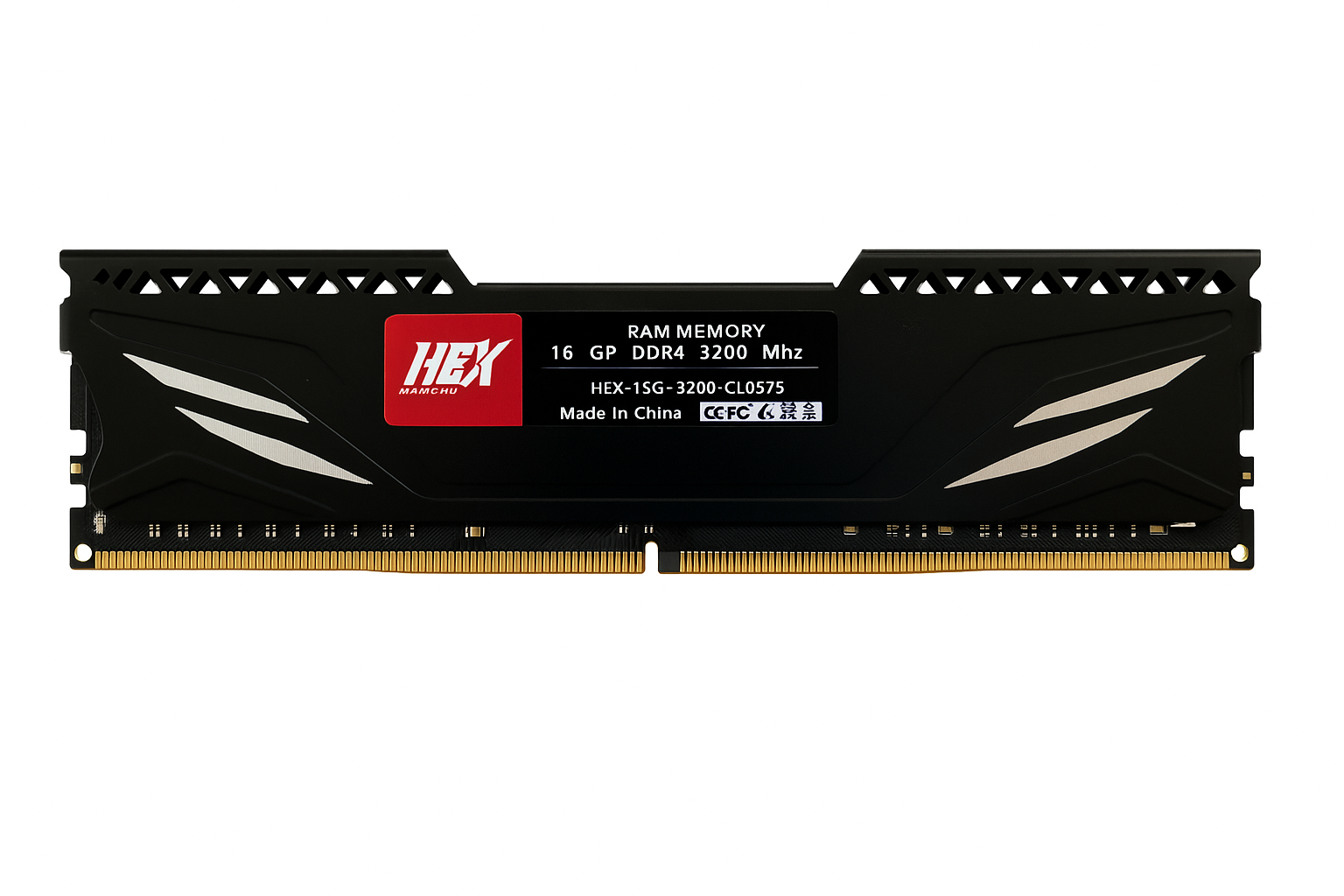 Memoria RAM HEX Gaming 16GB DDR4 3200MHz 1.35V – Heatsink Negro de Alto Rendimiento vista 2