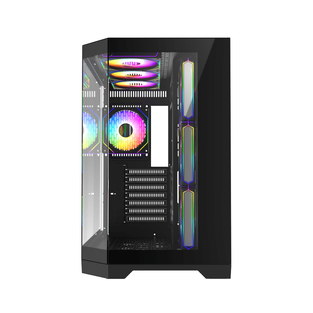 Gabinete Mlogix Tesseract ATX ARGB Vidrio Templado vista 3