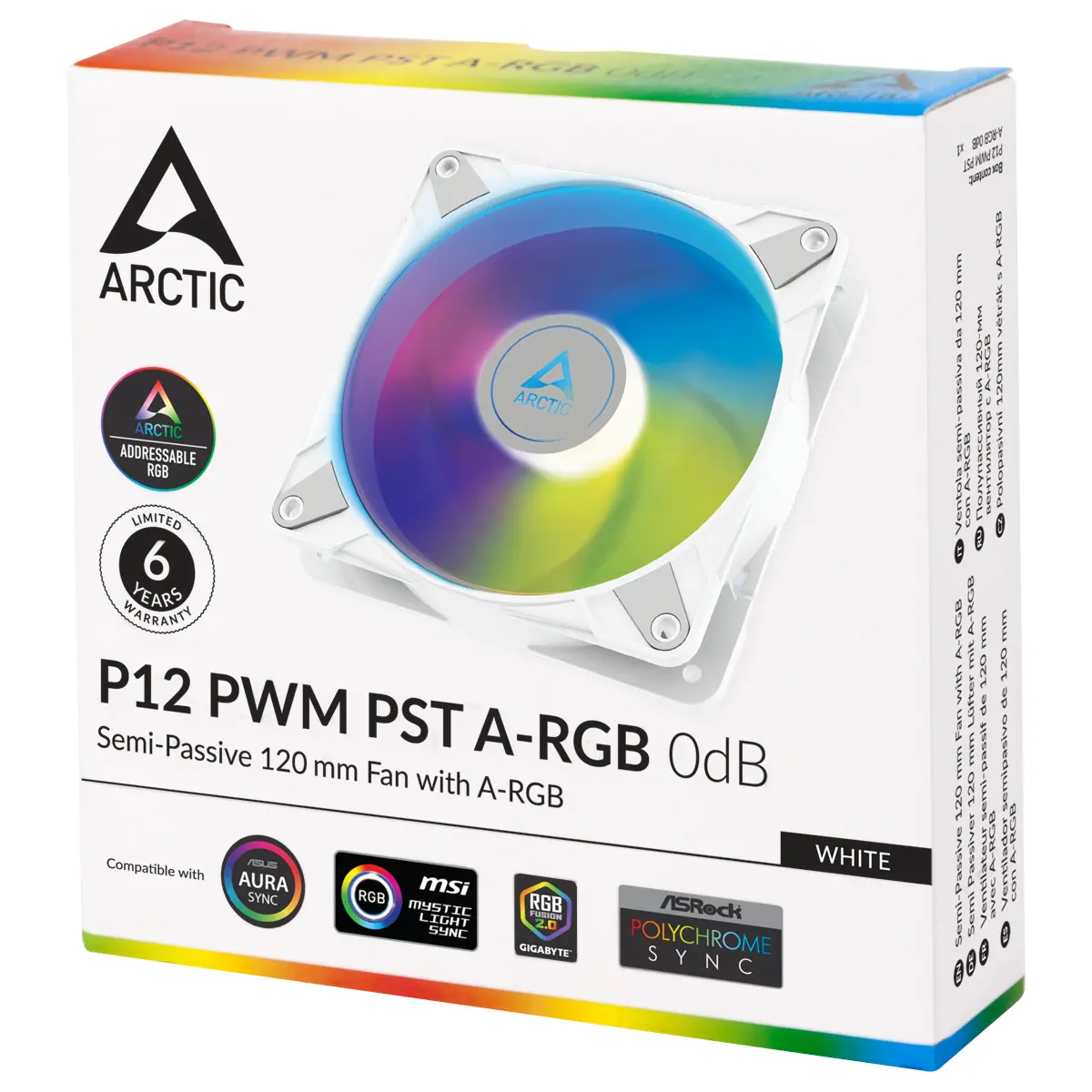 Ventilador ARCTIC P12 PWM PST A-RGB Blanco vista 2