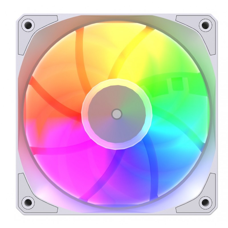 Ventilador Airflow M19 Silent M 120mm RGB Auto Blanco vista 2