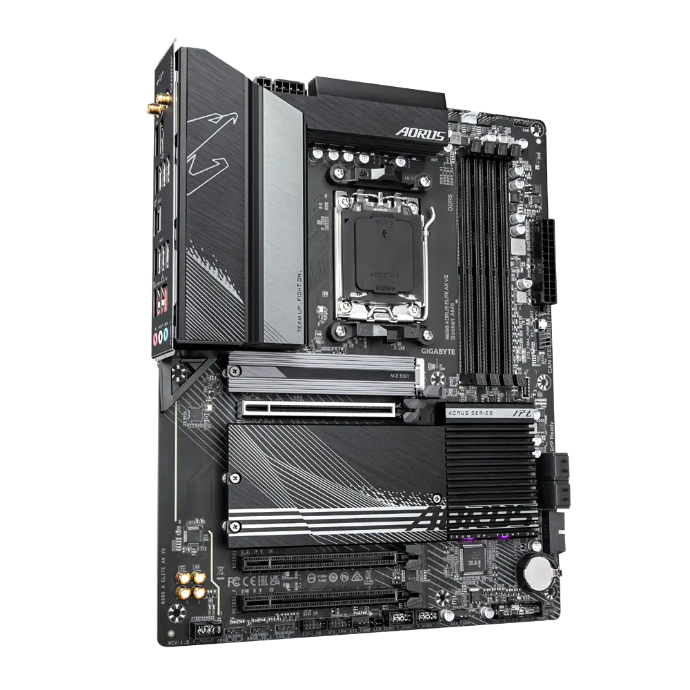 Placa Madre GIGABYTE B650 AORUS ELITE AX V2 – ATX, DDR5, PCIe 5.0, Wi-Fi 6E vista 3