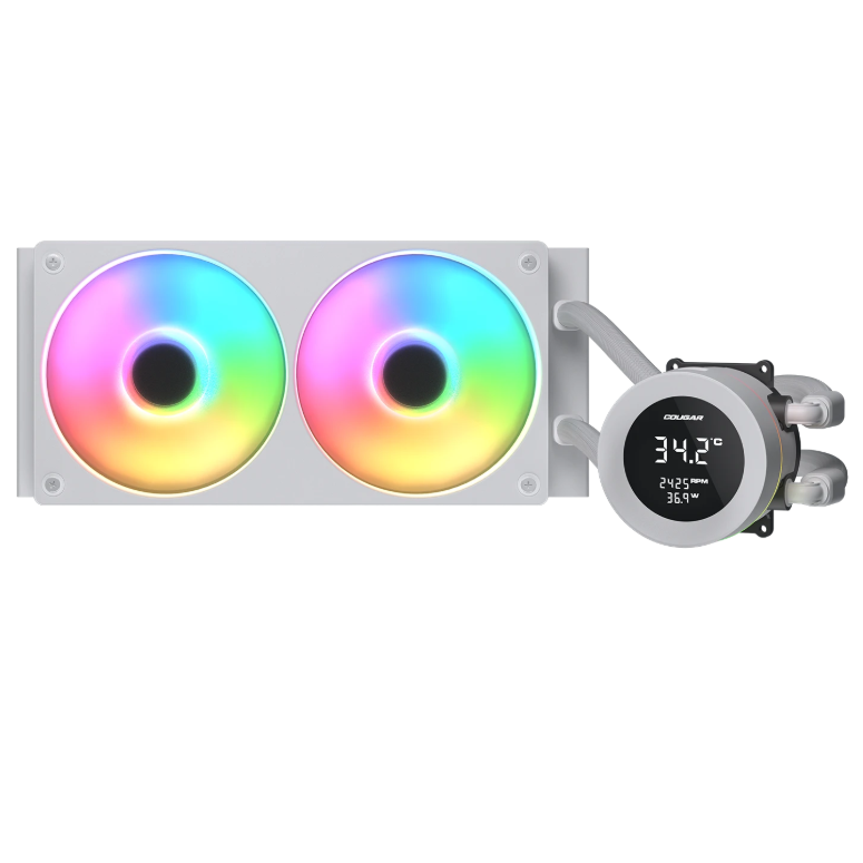 Refrigeración Líquida Cougar Poseidón Vistek ARGB 240mm White Compatible Intel y AMD vista 1