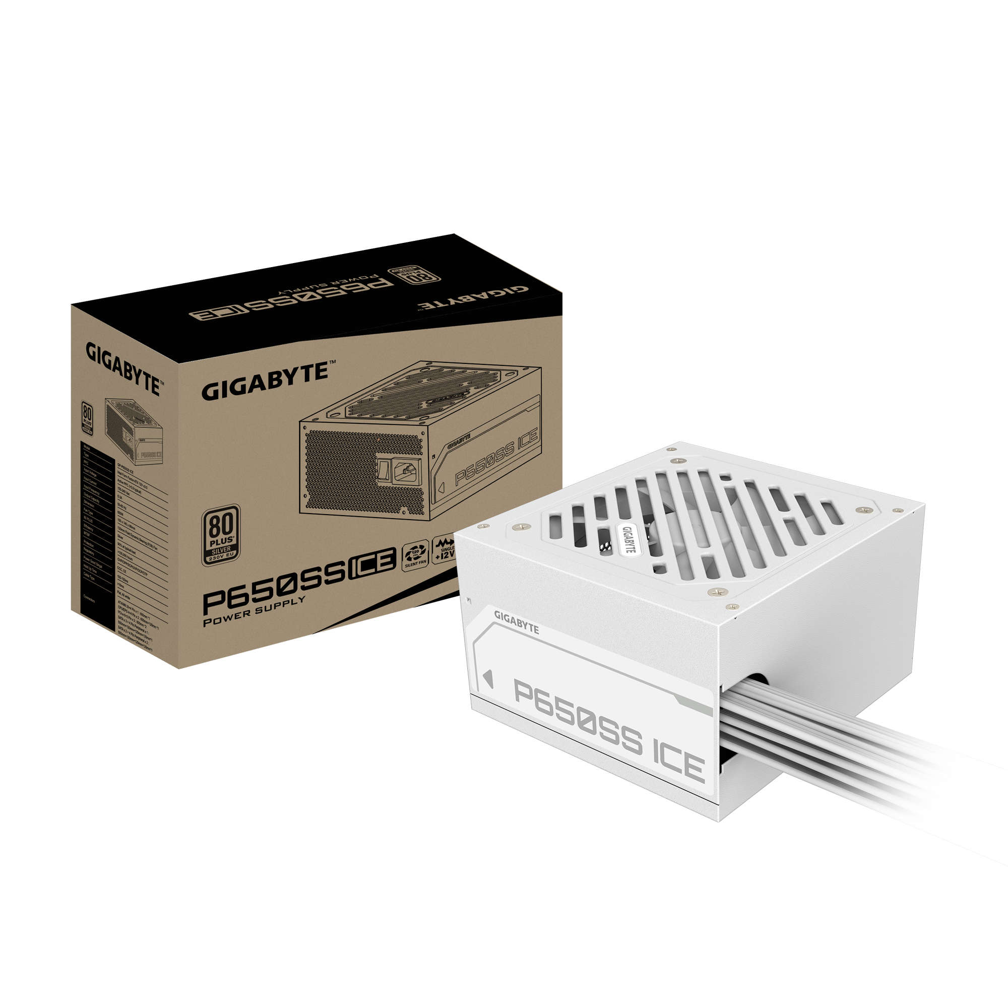 Fuente de poder Gigabyte 650w P650SS ICE 80+ Silver