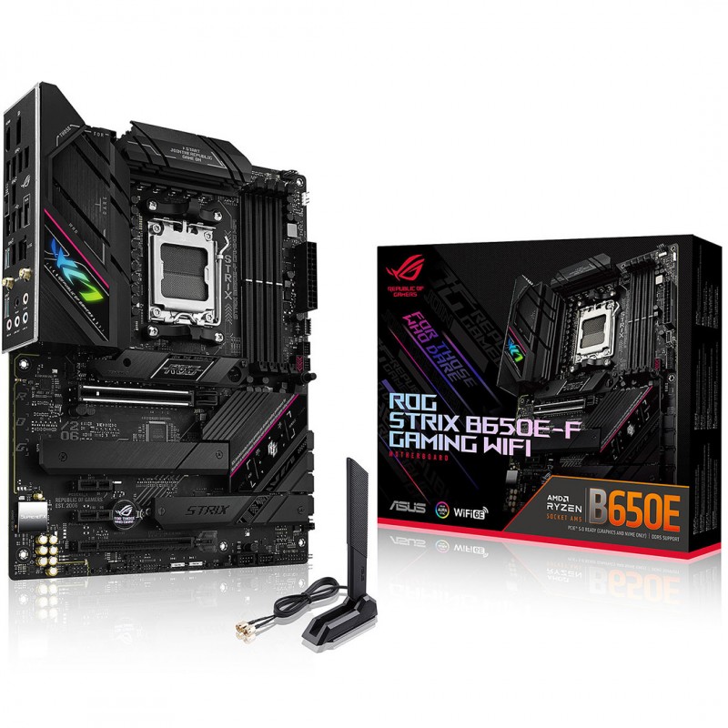 Placa Madre ASUS ROG STRIX B650E-F Gaming WiFi AM5 DDR5 PCIe 5.0 ATX vista 1