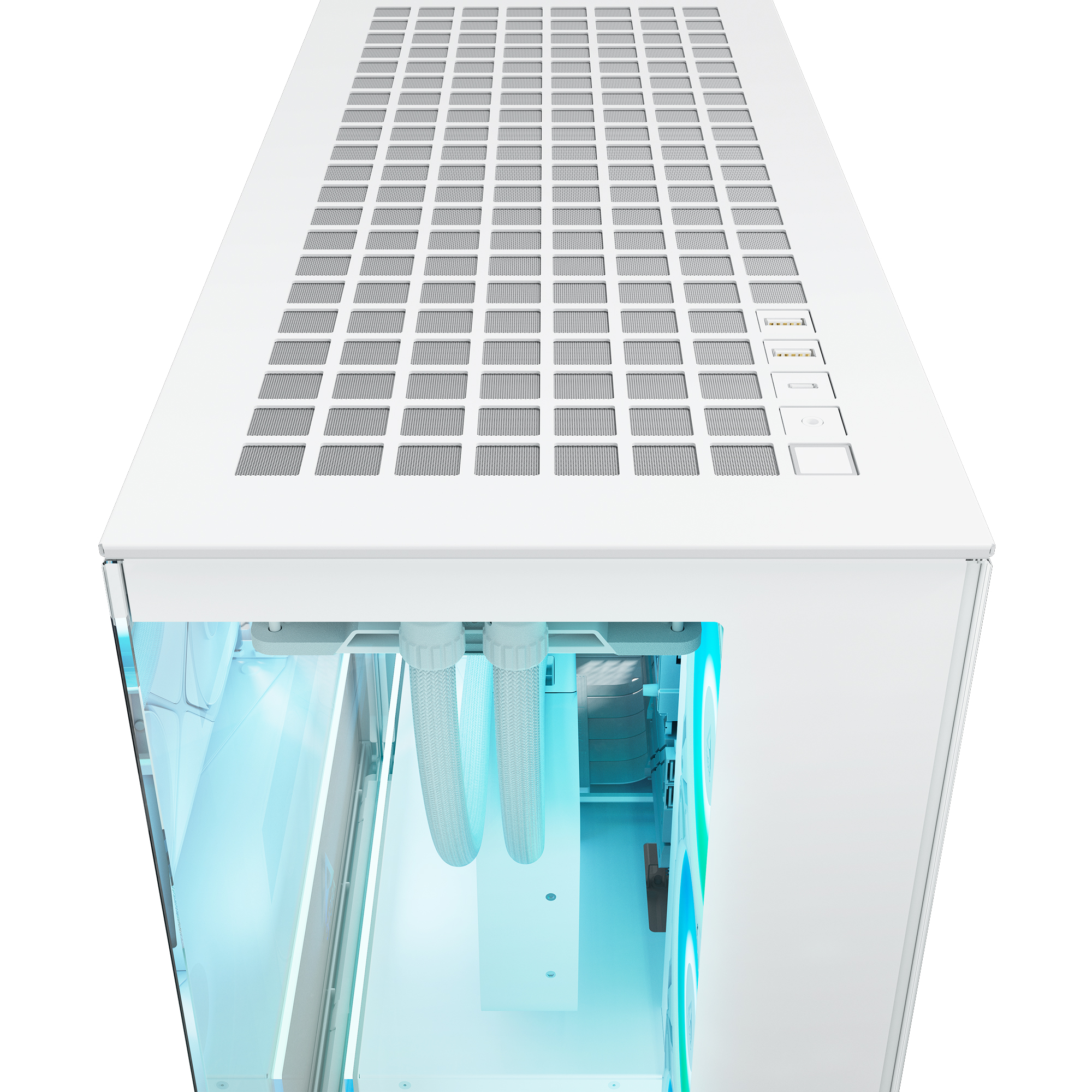 Gabinete ARCTIC Xtender VG White Clear Glass E-ATX | GPU Vertical + 420mm vista 4