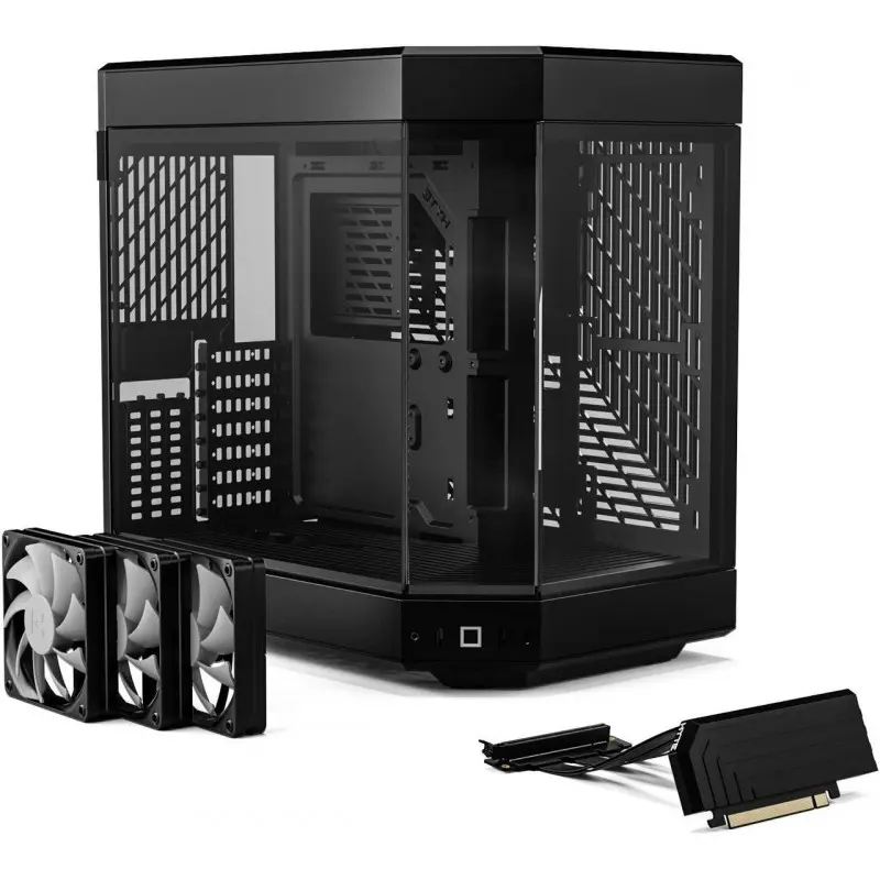 HYTE Y60 BLACK (2022) ATX CASE 3X 120mm Fan Riser Cable PCIe 4.0 Included CS-HYTE-Y60-R1-B