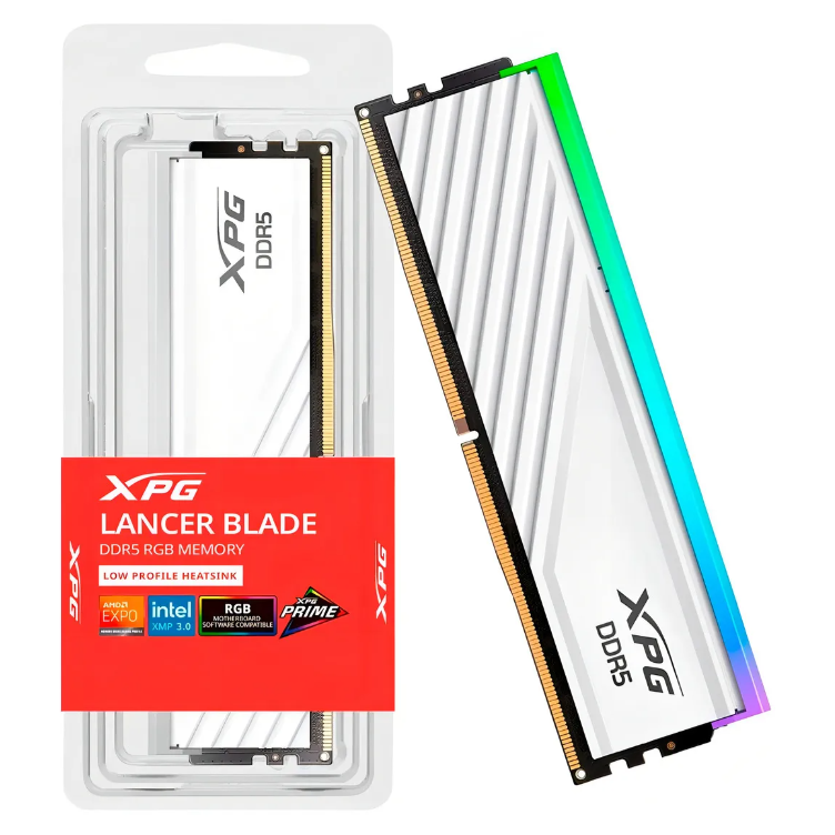Memoria RAM XPG Lancer Blade RGB White 16GB DDR5 6000MHz DIMM vista 2