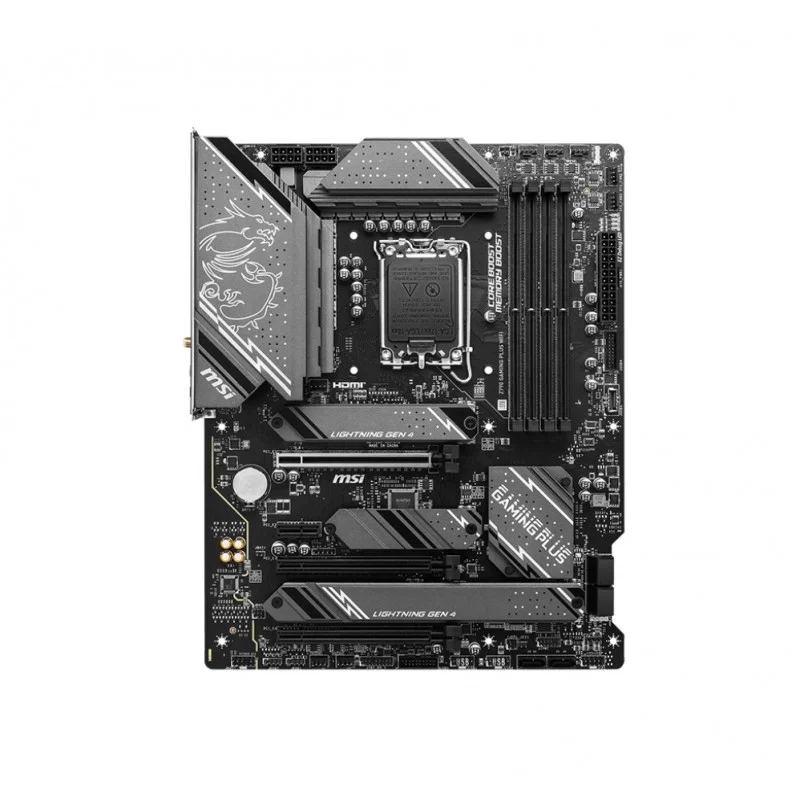 MSI Z790 GAMING PLUS WIFI LGA 1700 Intel Z790 SATA 6Gb/s ATX DDR5 PCI-E x16 slot Wi-Fi 6E 2.5Gbps LAN 4x M.2 EZ Debug LED